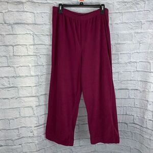 Womens pull on pants with elastic waist burgundy color sz large